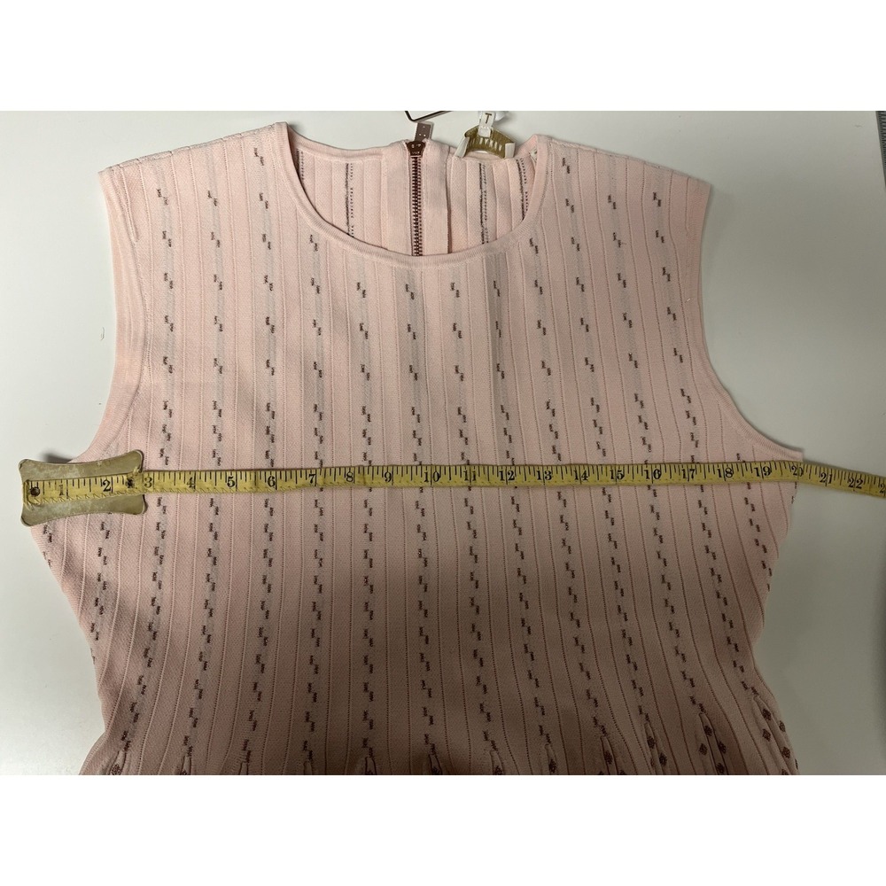 NWT Ted Baker Vellia Knit Skater Dress 5 Ballet Pink Rose Gold Interview Brunch - Picture 10 of 15
